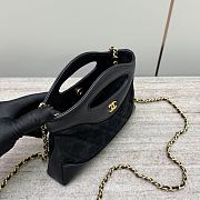 Chanel Nano 31 Bag Black Suede Leather 20.5x17.5cm - 2