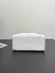 Chanel 25 Small Handbag White Calfskin Gold 30x26x14cm - 5
