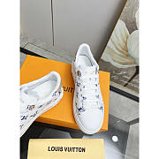 Louis Vuitton LV Blue Logo Trainer Sneaker White - 3