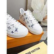 Louis Vuitton LV Blue Logo Trainer Sneaker White - 2