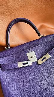 Hermes Kelly Bag Togo Purple Silver 25cm - 4