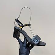 Fendi Delfina Black FF Sandals Heel 6.5cm - 5
