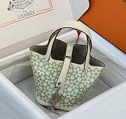 Hermes Picotin Lock 14 Mini Handbag Green Silver 14cm - 5