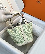 Hermes Picotin Lock 14 Mini Handbag Green Silver 14cm - 3