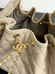 Chanel 25 Small Handbag Beige Calfskin Gold 30x26x14cm - 2