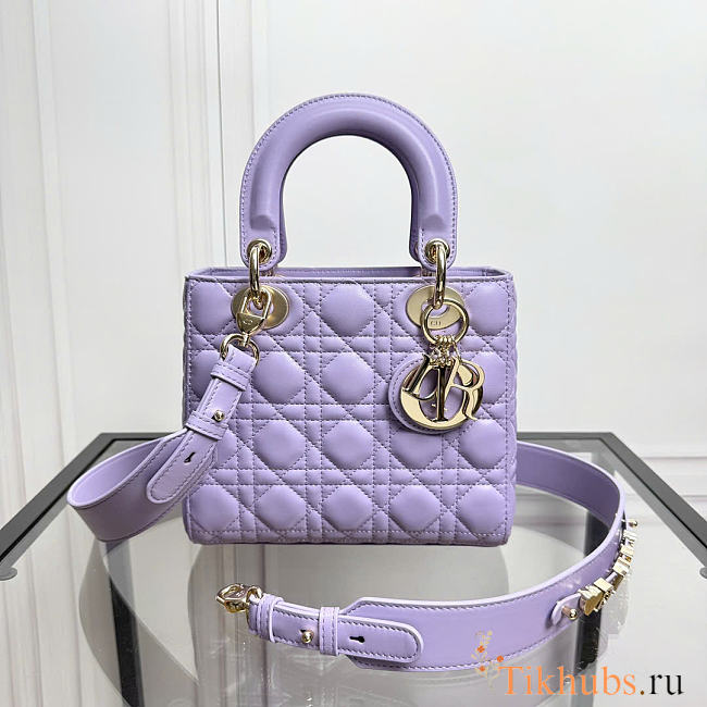 Dior Small Lady Bag Light Purple Gold 20cm (Youtuber Review) - 1