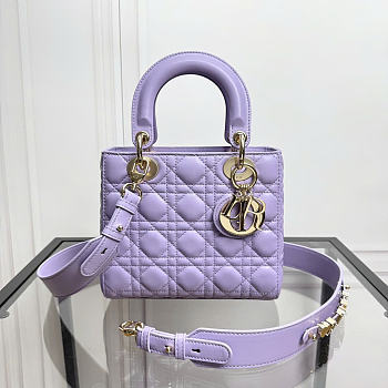 Dior Small Lady Bag Light Purple Gold 20cm (Youtuber Review)