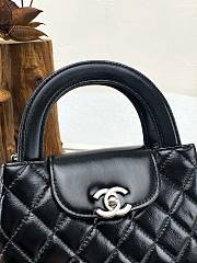 Chanel Kelly Bag Black Lambskin Silver 19x13x7cm - 5