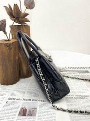 Chanel Kelly Bag Black Lambskin Silver 19x13x7cm - 3