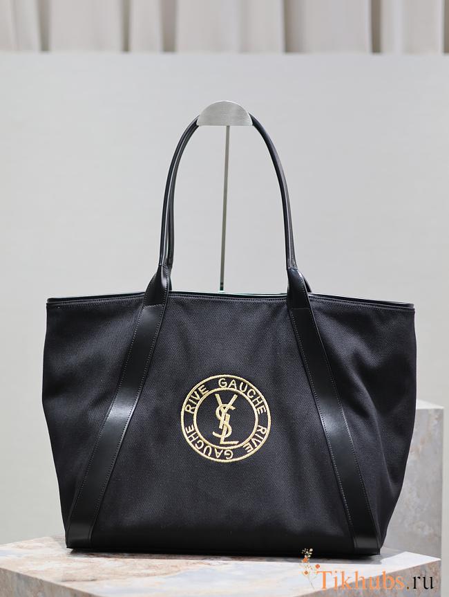 YSL Rive Gauche Canvas Tote Bag Black 40-60×30×20cm - 1