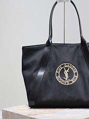 YSL Rive Gauche Canvas Tote Bag Black 40-60×30×20cm - 3