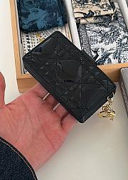 Dior Lady Jasmine Card Holder Black Patent 10.5cm - 5