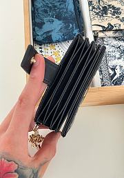 Dior Lady Jasmine Card Holder Black Patent 10.5cm - 3