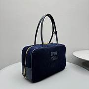 Miu Miu Beau Corduroy Top-handle Bag Blue 34x20x10cm - 5
