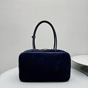 Miu Miu Beau Corduroy Top-handle Bag Blue 34x20x10cm - 4