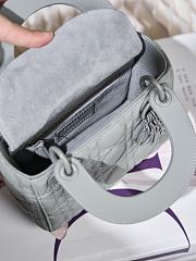 Dior Mini Lady Bag Grey Matte 17cm - 6