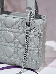 Dior Mini Lady Bag Grey Matte 17cm - 3