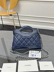 Chanel Nano 31 Bag Leather Navy Blue 20.5x17.5cm - 3
