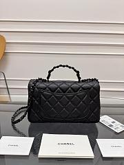 Chanel Top Handle Black Lambskin 20x6x12.5cm - 5