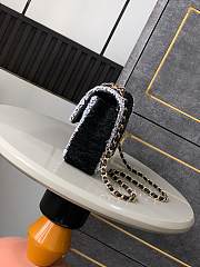 Chanel Flap Bag Sequins Black Gold 20cm - 2