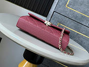 Chanel Flap Chain Bag Red Caviar Gold With Handle 18x10x4.5cm - 4