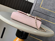 Chanel Flap Chain Bag Pink Caviar Gold With Handle 18x10x4.5cm - 4