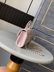 Chanel Flap Chain Bag Pink Caviar Gold With Handle 18x10x4.5cm - 2