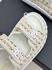 Chanel Tweed White Sandal - 2