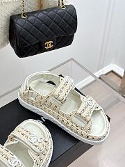 Chanel Tweed White Sandal - 3