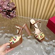 Valentino Garavani VLogo 115 Raffia-effect Platform Sandals - 3
