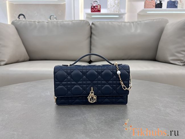 Dior Mini Miss Bag Lambskin Navy Blue 21x11.5x4.5cm - 1