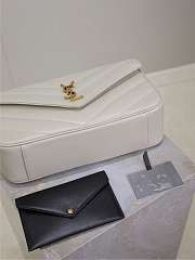 YSL Loulou Medium Matelassé Lambskin White 29x17x8cm - 5
