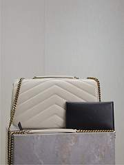 YSL Loulou Medium Matelassé Lambskin White 29x17x8cm - 3