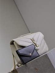 YSL Loulou Small Matelassé Lambskin White 24x14x6cm - 5