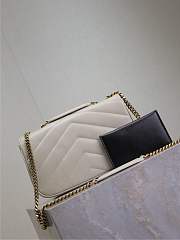 YSL Loulou Small Matelassé Lambskin White 24x14x6cm - 3