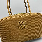 Miu Miu Beau Corduroy Top-handle Bag Beige 34x20x10cm - 2