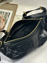 Dior Medium D-Journey Bag Calfskin Black Macrocannage 33x16x15cm - 5