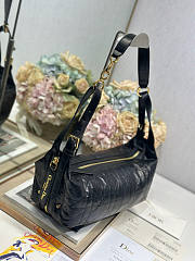 Dior Medium D-Journey Bag Calfskin Black Macrocannage 33x16x15cm - 3
