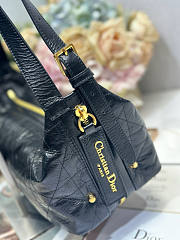 Dior Medium D-Journey Bag Calfskin Black Macrocannage 33x16x15cm - 4