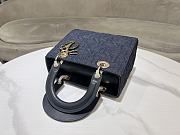 Dior Medium Lady Bag Blue Denim 24cm - 6