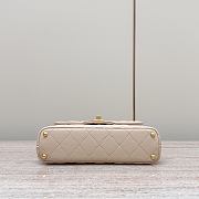 Chanel 25P Top Handle Bag Beige Gold Lambskin 20x14x6cm - 4