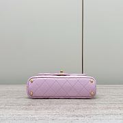 Chanel Small Flap Bag Top Handle Lambskin Gold Light Pink 20x14x6cm - 6
