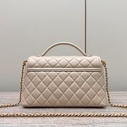 Chanel Medium Flap Bag Beige Lambskin Gold 27x16x7.5cm - 4