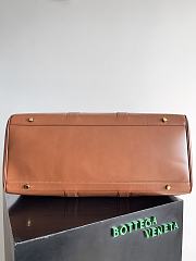 Bottega Veneta Cabin Leather Duffle Bag Brown 55x29x24cm - 3