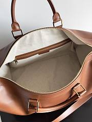 Bottega Veneta Cabin Leather Duffle Bag Brown 55x29x24cm - 4