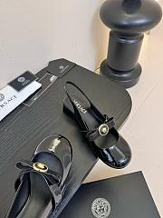 Versace Gianni Ribbon Patent Slingback Pumps Black 35mm - 3