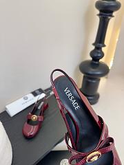 Versace Gianni Ribbon Patent Slingback Pumps Red 35mm - 5