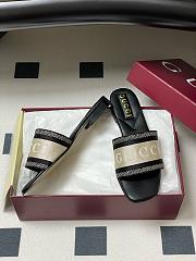 Gucci Women's Slide Sandal With Web Black White - 2