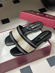 Gucci Women's Slide Sandal With Web Black White - 4