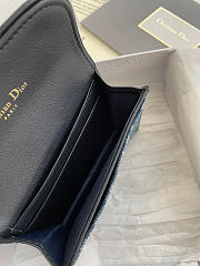Dior Saddle Bloom Card Holder Blue 11x2x8cm - 4